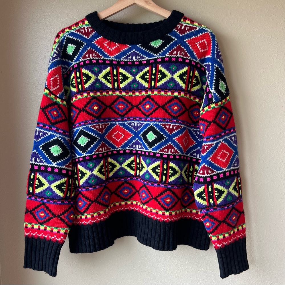 Polo by Ralph Lauren Vibrant Patterned Crew Neck Sweater